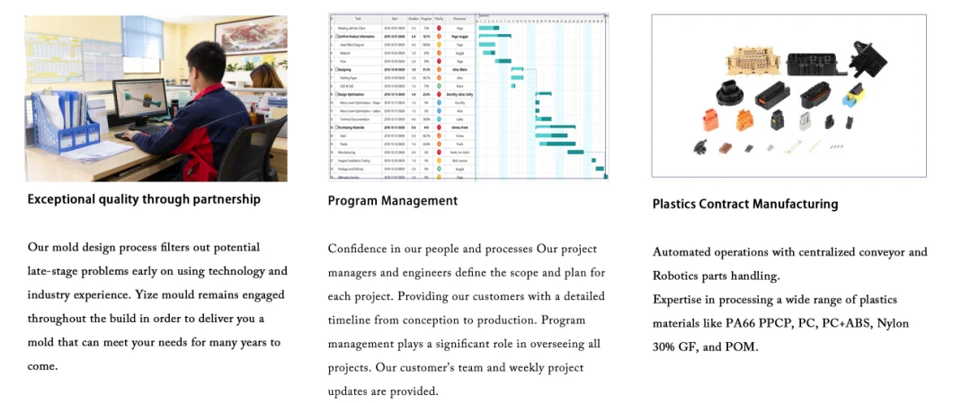 ODM and OEM Connector Injection Mold Connector Die PA66+GF Pet HDPE Molding with Design Manufacturer